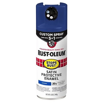 Stops Rust Custom Spray 5-in-1 Spray Paint, Satin Sapphire, 12 oz.