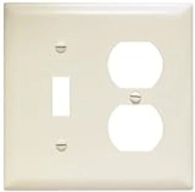 Tp18lacc12 Trade Master Nylon Combination Wall Plate, Light Almond, Two Gang