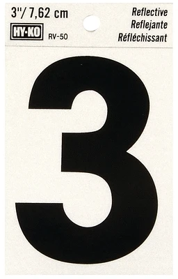 Number House 3 Inch Reflective Black Stickers For Boats And Vehicles