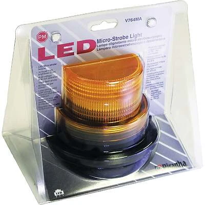 V764ma 9-36v Amber 65 Triple Strobe Light With Magnetic Mount