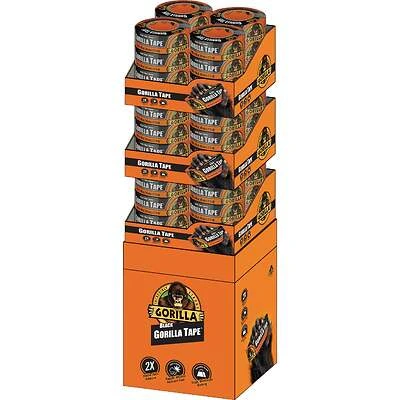 1.88 In. X 30 Yd. Black Tape Floor Display (48 Pieces) - Model 106844