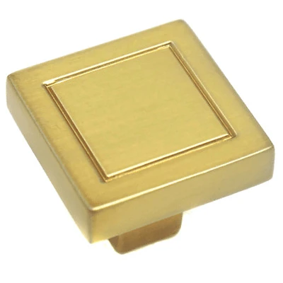 72810 7/8 Inch Square Knob - Cosmopolitan Style In Champagne Bronze Finish