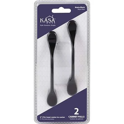 5 In. Matte Black Cabinet Pulls (2-pack) With 3 In. Center Holes & Screws