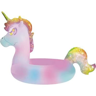 Ride-on Illuminated Color Changing Led Rainbow Unicorn Pool Float, 42-inch