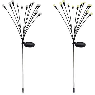 Alpine SLL2556BB-TM Warm White LED Firefly Solar Stake Light, 12 LEDs, Stainless Steel