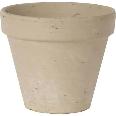 Border Concepts S-GT-6 Ceramo White Basalt Clay Flower Pot, 6 In. H x 5-3/4 In. W