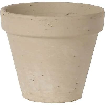 Border Concepts White Basalt Clay Flower Pot, 6-3/4 In. H X 7-3/4 In. Dia.