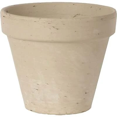 Ceramo Clay Flower Pot, 4 In. H X 3-3/4 In. W, White