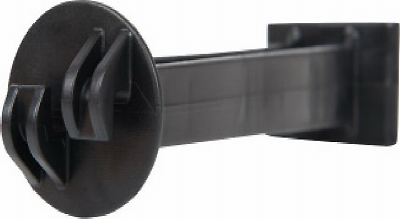 Electric Fence T-Post Offset Insulator, Snap On, 5-In. Black, 25-Pk.