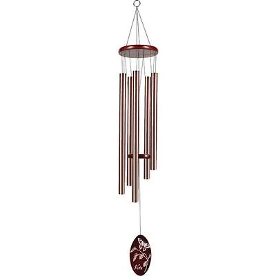 36 Inch Bronze Wind Chime With Butterfly Decoration