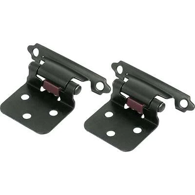 Matte Black Semi-concealed Self-closing Hinge, 1-5/8 In. Width, 2.75 In. Length