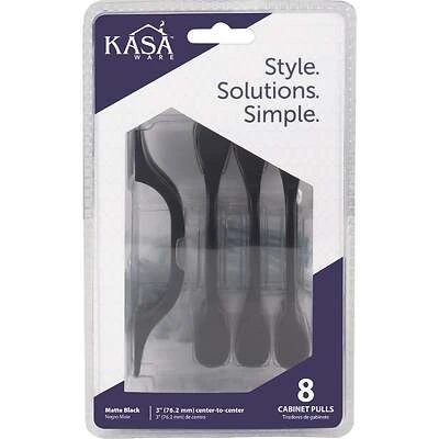 KasaWare Cabinet Pull, 5 In., Matte Black, 8-Pack