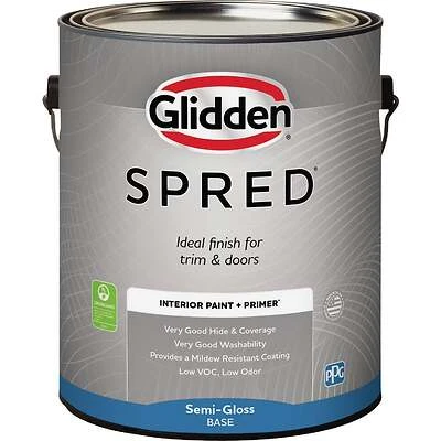 Spred Interior Paint + Primer Semi-gloss White Pastel Base 1 Gallon