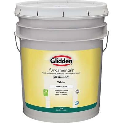 Grab-n-go White Flat Interior Paint 5 Gallon Container