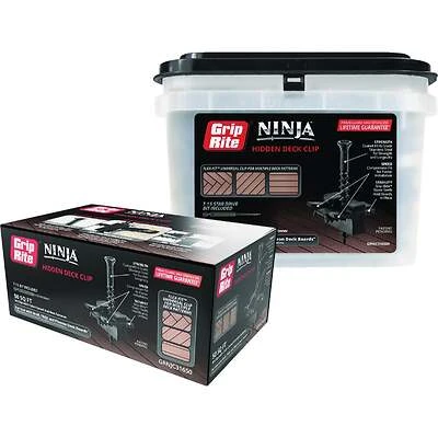 Grip Rite GRNJC316500 Ninja Hidden Deck Clips, PVC and Composite, 500 Sq. Ft.