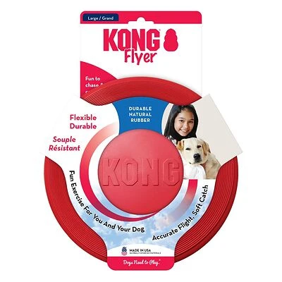 Kong Classic KF3 Flyer Dog Toy, Rubber, Red, Large