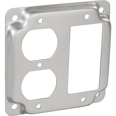 Southwire GFI and Duplex Outlet Square Device Cover, 4 x 4 In., Galvanized Steel
