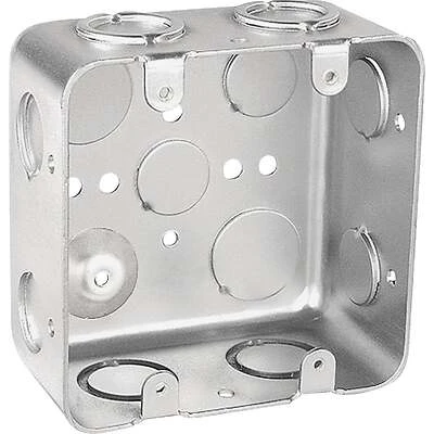 Southwire MGSB-2-UPC 2-Gang Steel Drawn Wall Box, UL Listed, 4 x 4 x 2.125 In.