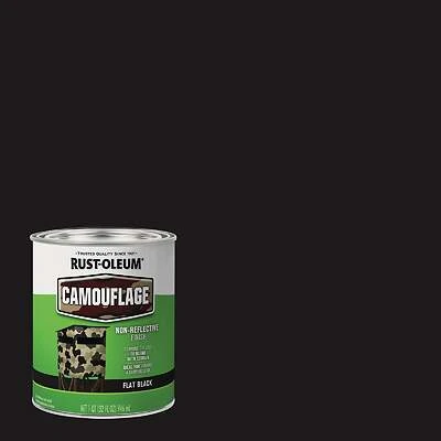 1 Quart Camouflage Brush-on Paint In Black For Versatile Outdoor Use