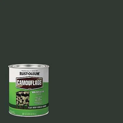 1 Quart Camouflage Brush Paint In Deep Forest Green For Outdoor Use
