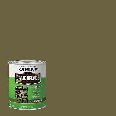 1 Quart Camouflage Brush Paint In Army Green - Fast Drying, Flat Finish