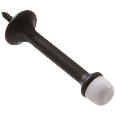 The Hillman Group The Hillman Group 852930 3 In. Rigid Door Stop - Standard Type - Oil Rubbed Bronze 2-Pack