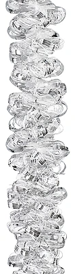 12 Ft Silver/snow White Pvc Tinsel Garland With Snowflake Cutouts