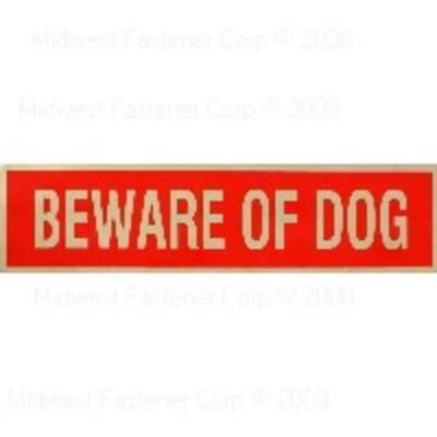2 X 8 Mylar Beware Of Dog Peel & Stick Sign For Home Safety
