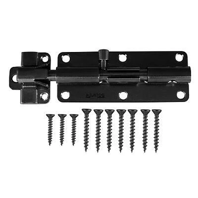 6 Inch Black Heavy Duty Barrel Bolt For Secure Locking Mechanism