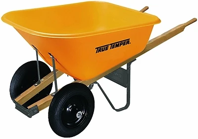 Rp810 Wheelbarrow, 8 Cubic Feet Volume, Dual Wheels, Poly Construction