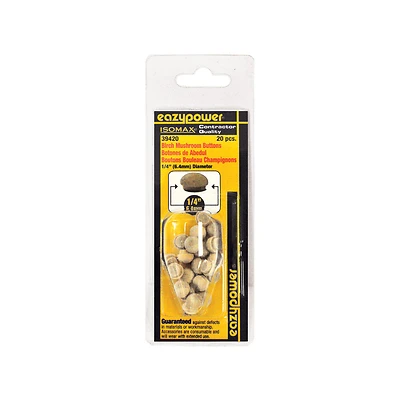 39420 0.25 in. Mushroom Plug- 20 Pack
