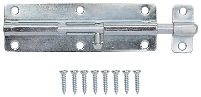 Lockable Barrel Bolt 6 Inch Zinc Steel With Screws