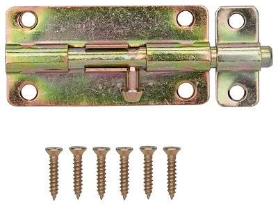 Prosource BH-101-PS Satin Brass Barrel Bolt Lock, 4 In., With Screws