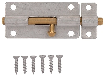 Prosource 20473MGS-PS Galvanized Steel Barrel Bolt, 4 In., With Screws