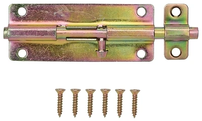Prosource 20487CZB-PS Satin Brass Barrel Bolt, 5 In., Rust-Resistant Steel