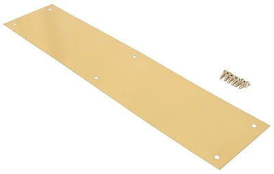 3-1/2" X 15" Brass Finish Push Plate For Doors - Model 32238bbb-ps
