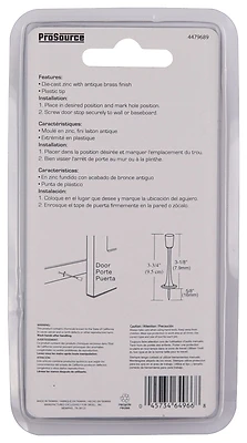 Rigid Door Stop 3-1/8 Inch Satin Nickel Solid Material