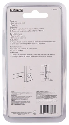 White Solid Spring Door Stop With Long Projection For Wall Protection