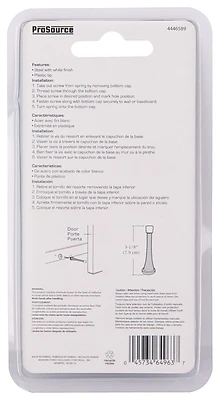 Heavy Duty Spring Door Stop With Plastic Tip, 3.125 In Projection, Model H62-b045c-ps