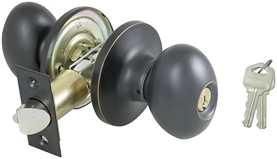Stylish Tubular Bronze Entry Knob Set For Bedroom And Bathroom - Model Tylx700v-ps