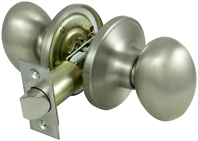 Egg Shape Satin Knob Passage For Interior Doors, Model Tylp30v-ps