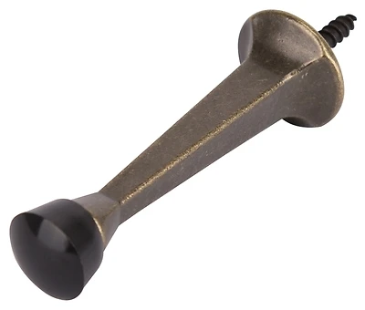 Rigid 3 Inch Antique Brass Door Stop For Baseboard Protection