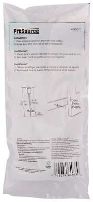 Solid Door Stop 3-1/8 Inch White - Durable Wall Protection