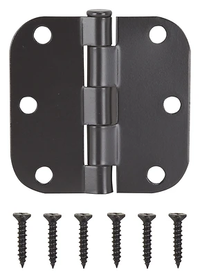 5/8 Inch Round Corner Oil Rubbed Bronze Door Hinge - Steel Construction