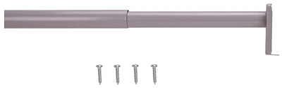 Adjustable Closet Rod 18-30 Inches Silver With Central Support