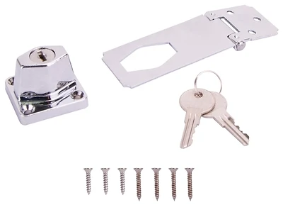 Safety Hasp Lock 3-1/2 Chrome With Two Keys