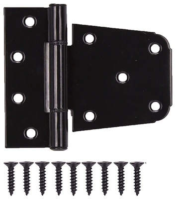 Heavy Duty Black Steel Gate Hinge 3-1/4 Inch With Screws Included