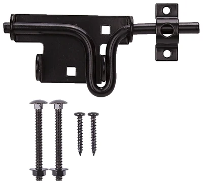 Latch Bolt Slide Black Steel For Doors And Gates - Model 33189pks-ps