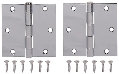3.5 X 3.5 Inch Bright Chrome Square Hinge For Doors And Furniture
