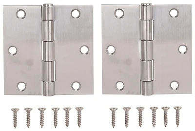 3.5 X 3.5 Inch Square Brush Stainless Steel Door Hinge